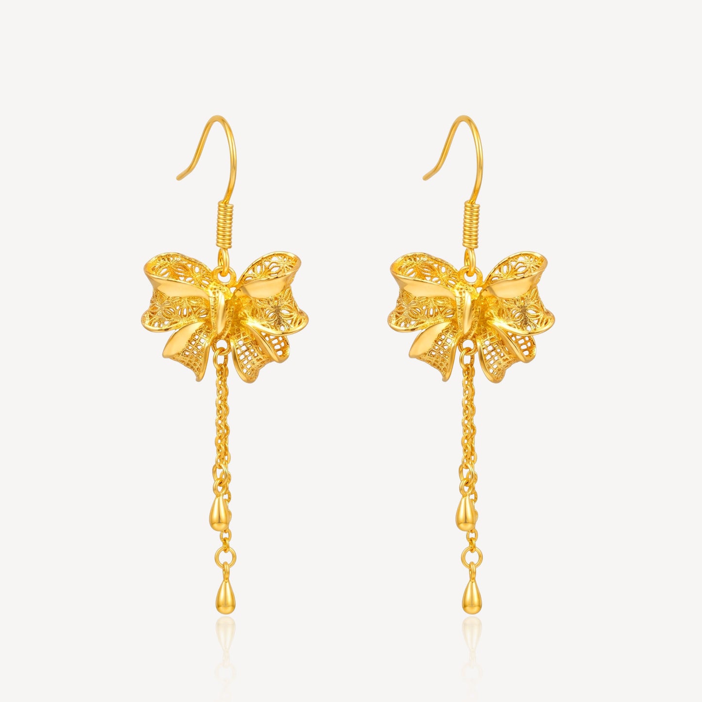 999 Gold Ribbon Necklace Set