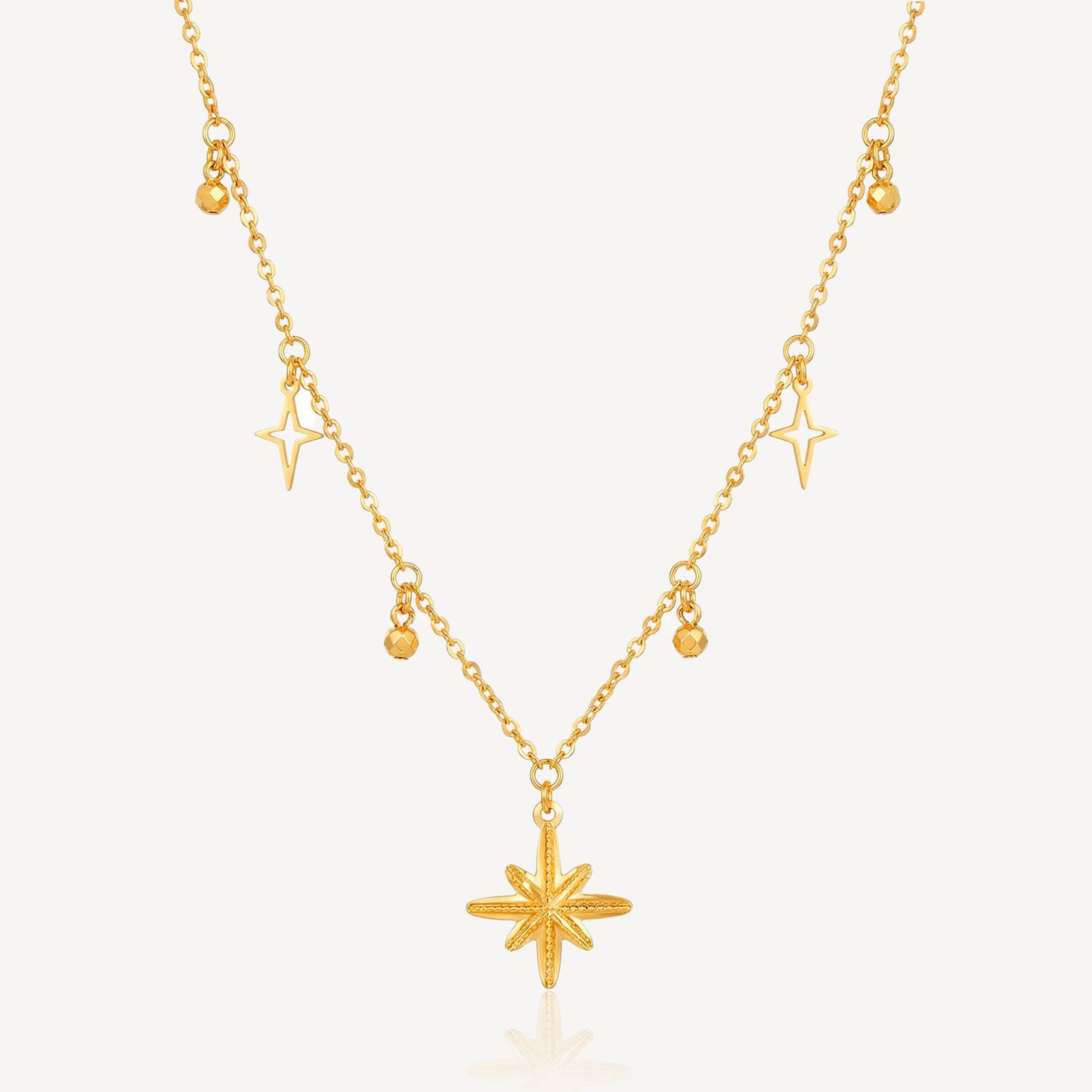 999 Gold Shining Star Necklace Set