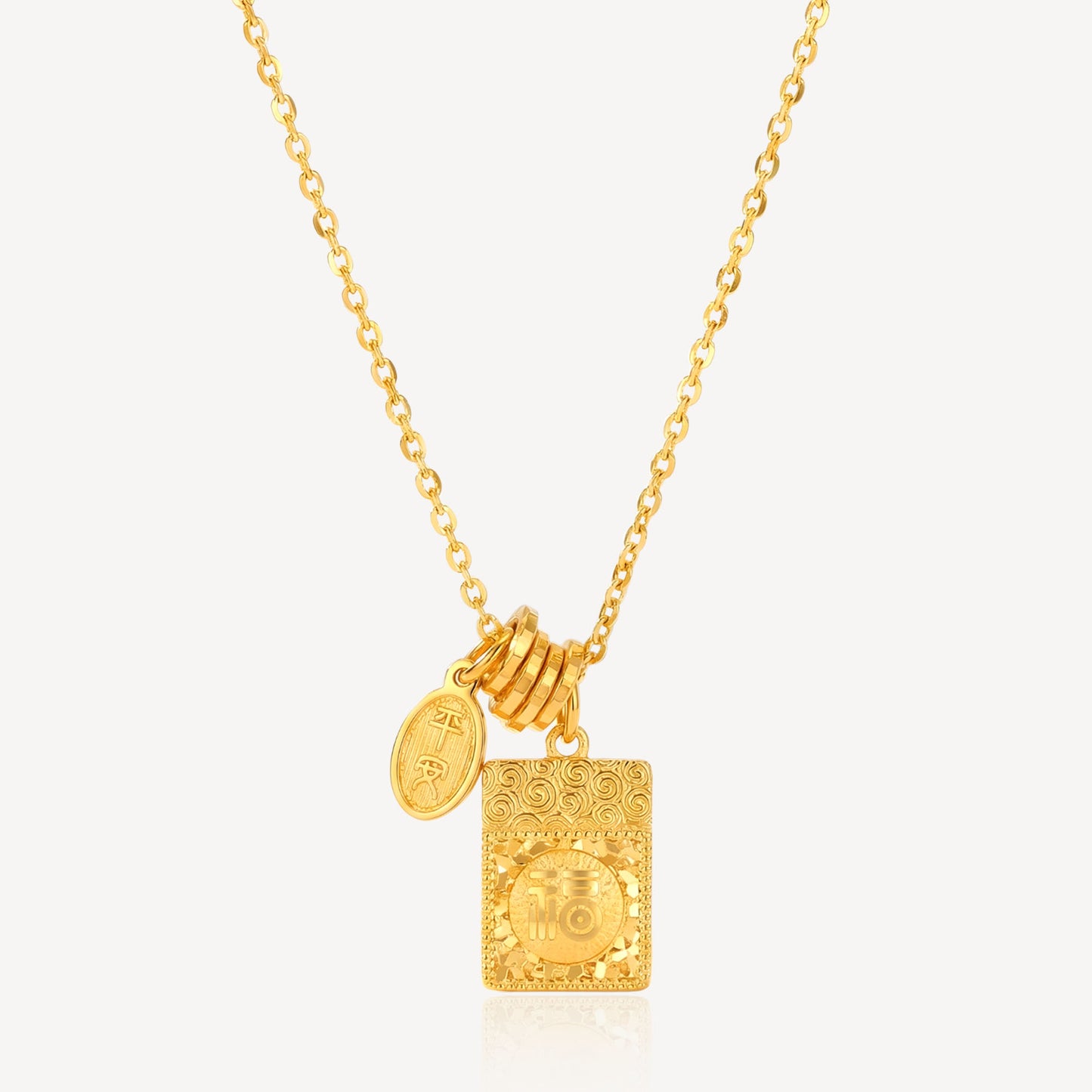999 Gold Square Fu Necklace