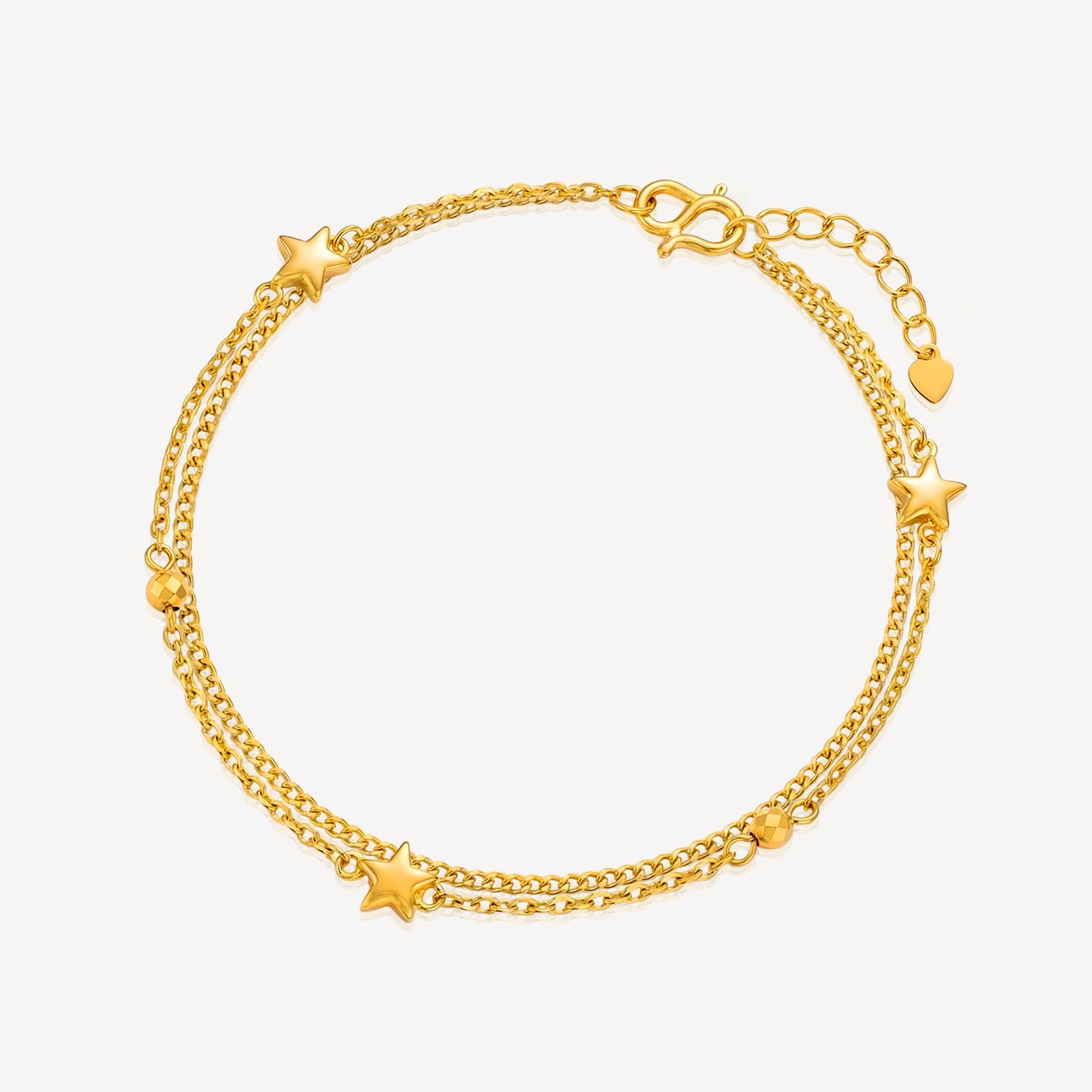 999 Gold Star Beads Bracelet