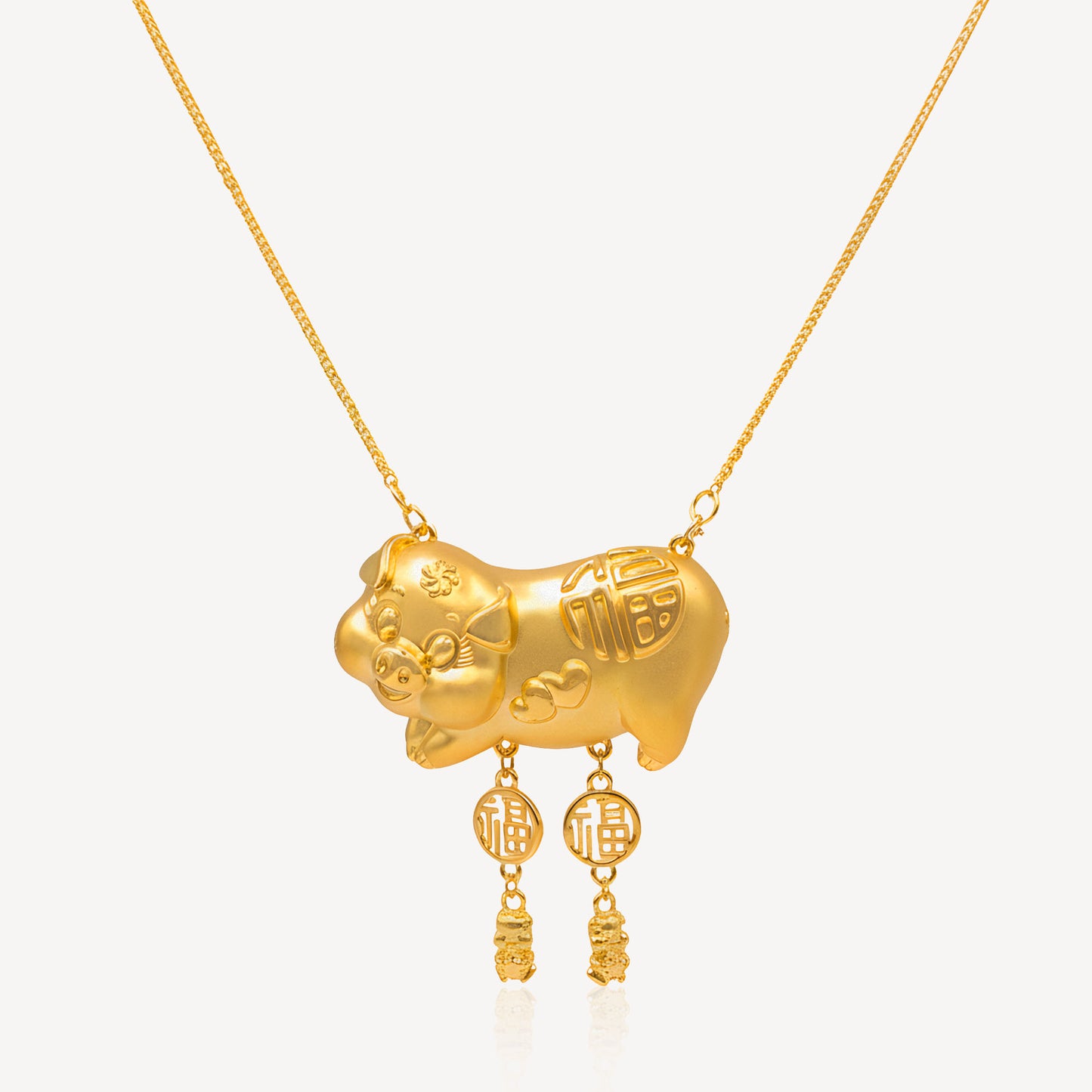 999 Gold Wedding Piggy with Fu