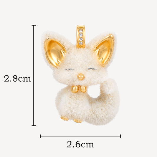 999 Gold 毛绒狐狸 Pendant (Big)