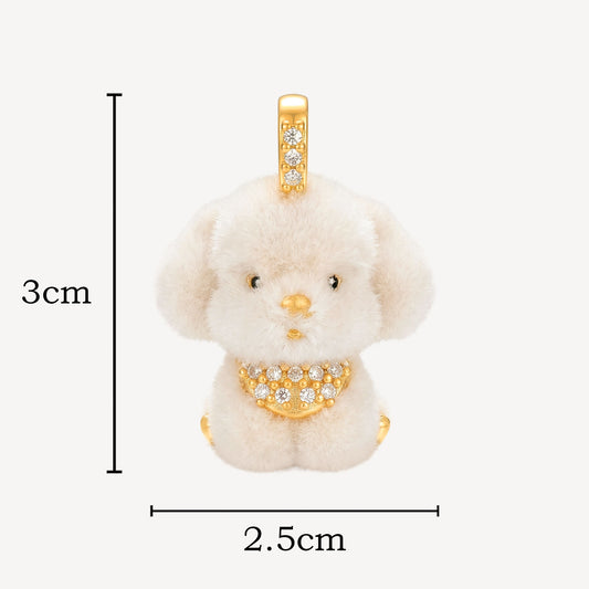 999 Gold 毛绒小狗 Pendant (Big)