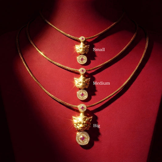 999 Gold 吞金兽 with Rope Necklace (Big)