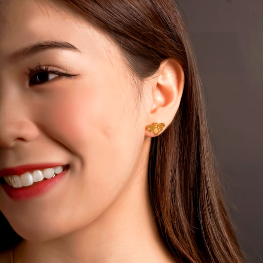 916 Gold Crush Dragonfly Earring