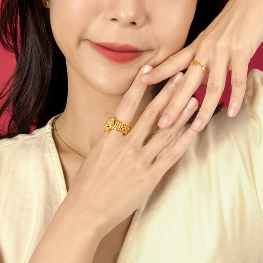 916 Gold Toad Abacus Ring - Top Gold Shop Gold Jewellery in singapore