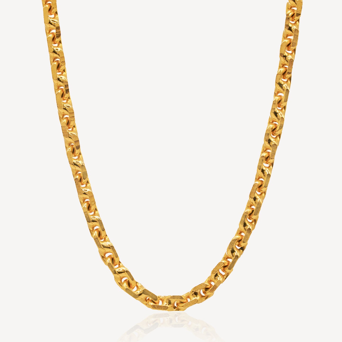 916 Gold 60cm Solid Wanzi Necklace (3.7mm) - Top Gold Shop Gold Jewellery in singapore