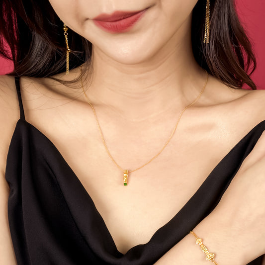 999 Gold Bamboo Necklace Set