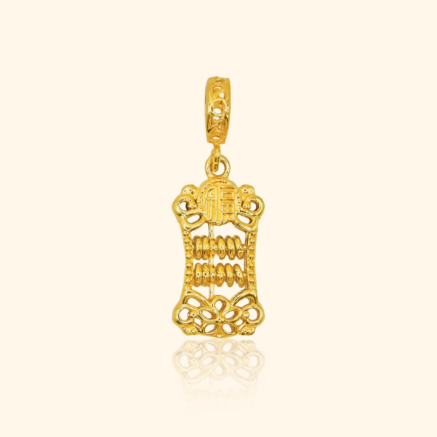 916 Gold Lucky Abacus Charm