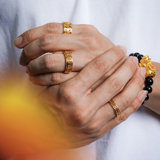 916 Gold Full Abacus Ring (ROTATE)