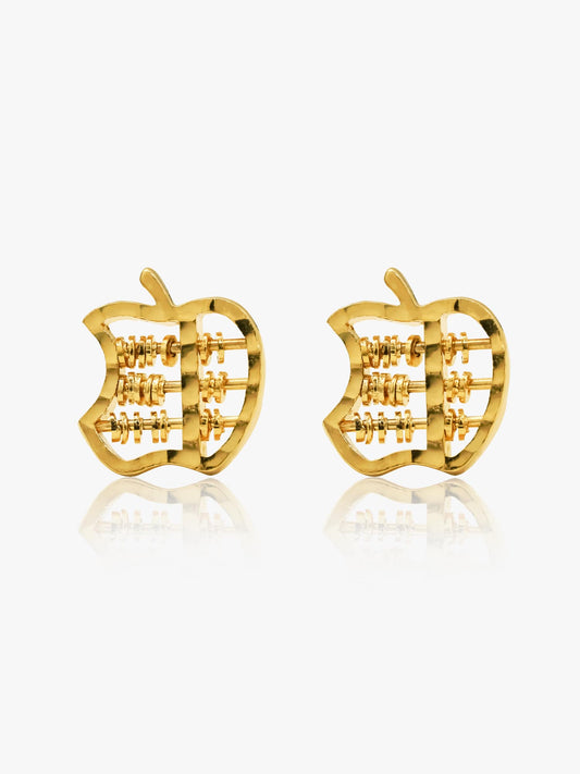 916 Gold Abacus Apple Earstuds