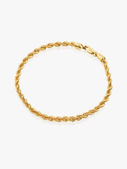 916 Gold Hollow Rope Bracelet (2mm)