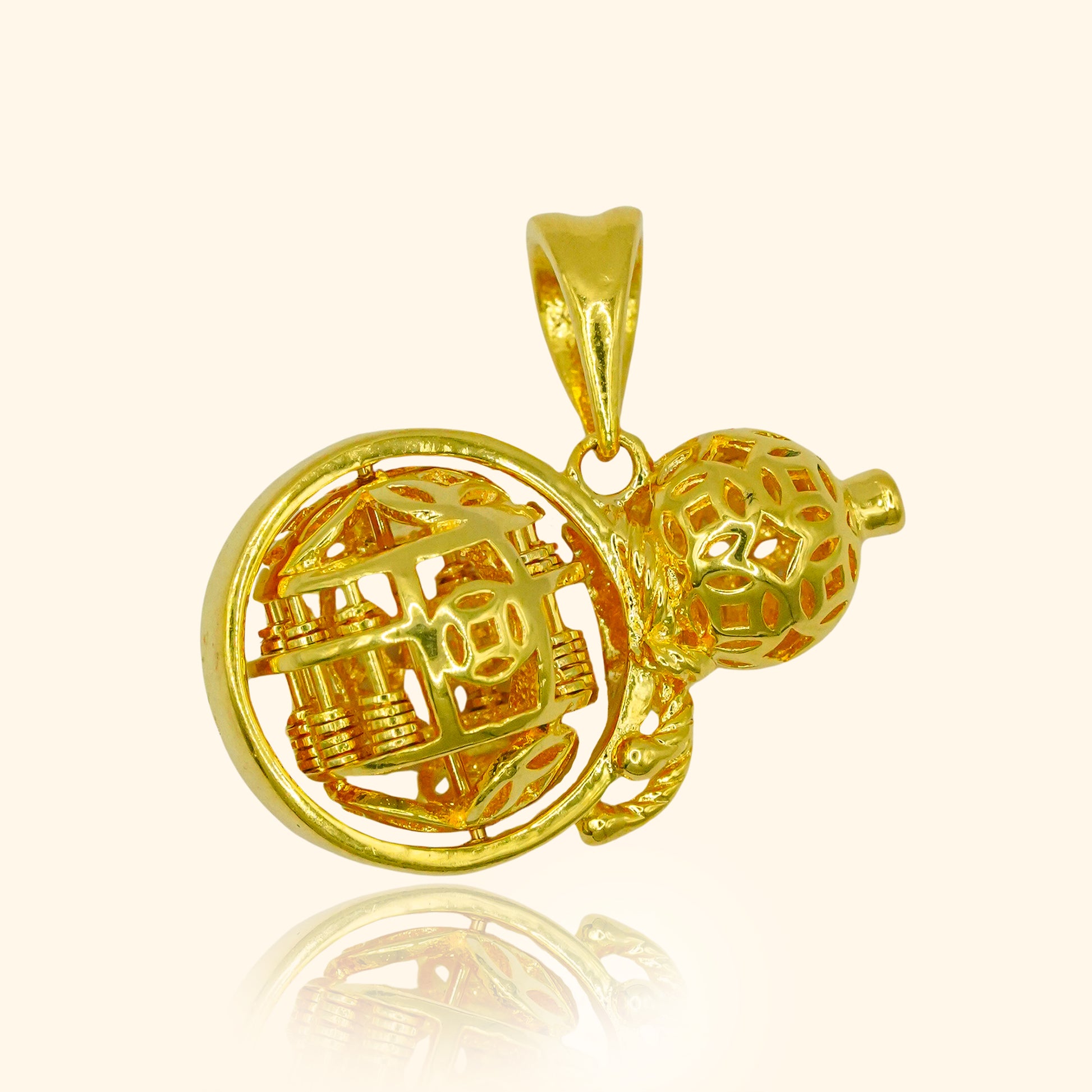 916 Gold Hulu Abacus Pendant - Top Gold Shop