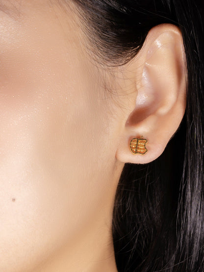 916 Gold Abacus Apple Earstuds