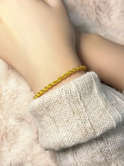 916 Gold Hollow Rope Bracelet (3.5mm Series)