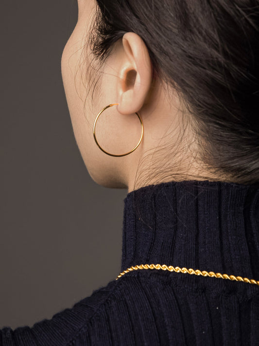 916 Gold Baby Classic Loop Earrings