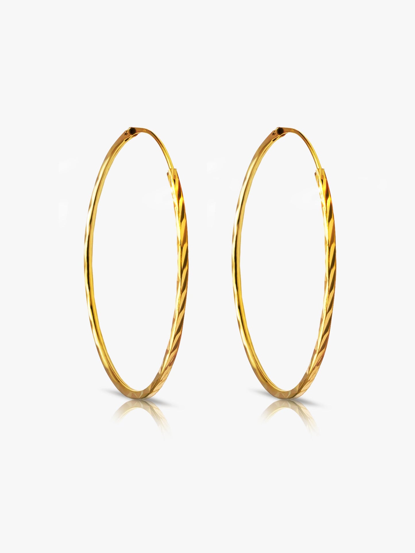 916 Gold Baby Cut Hoop Earrings