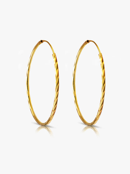 916 Gold Baby Cut Hoop Earrings