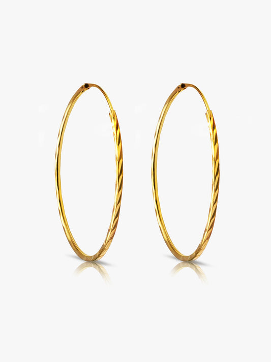 916 Gold Baby Cut Hoop Earrings