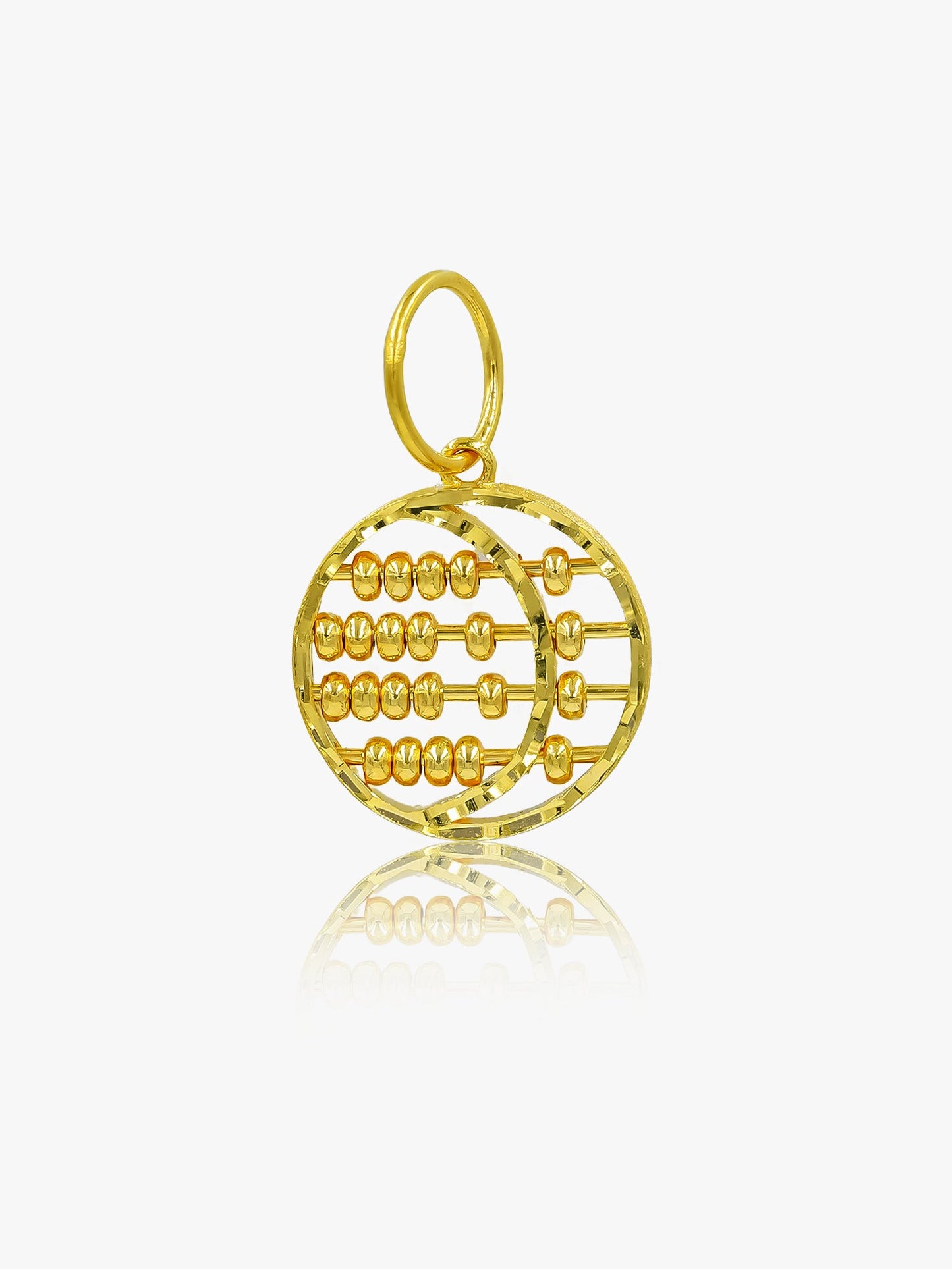 916 Gold Round Abacus Pendant