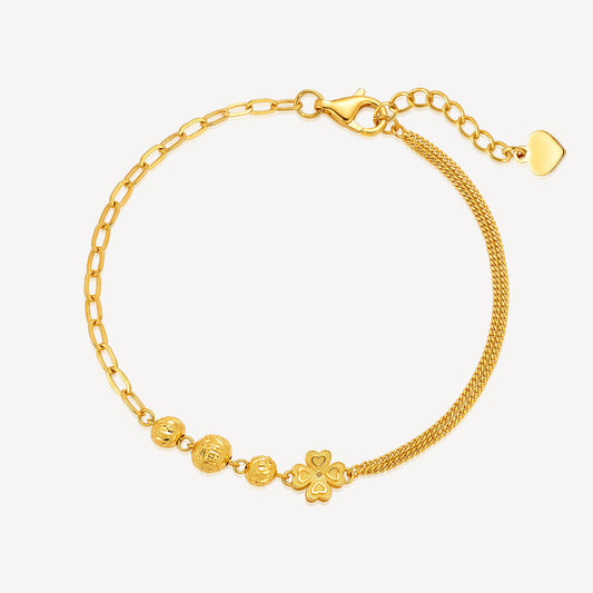916 Gold 4Heart Ball Bracelet