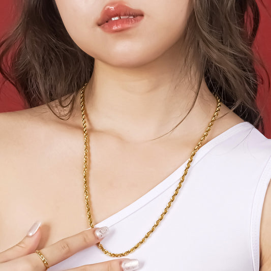 916 Gold 60cm Solid Rope Chain [138.05gm--6.28mm]