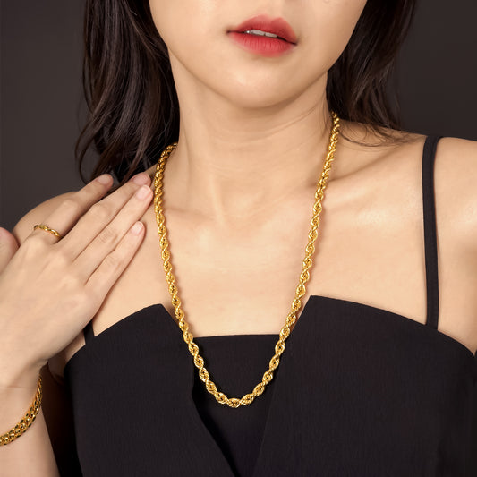 916 Gold 65cm Solid Rope Chain [168.41gm--6.52mm]