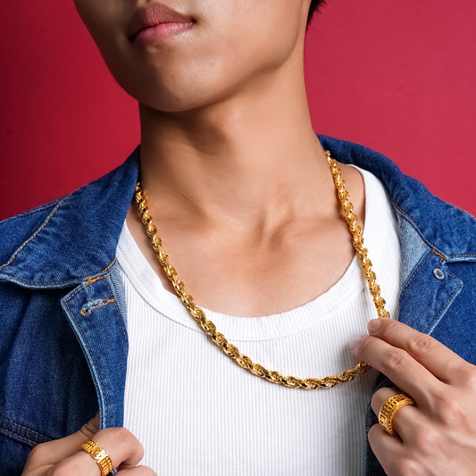 916 Gold 65cm Solid Rope Chain [188.26gm--7mm]