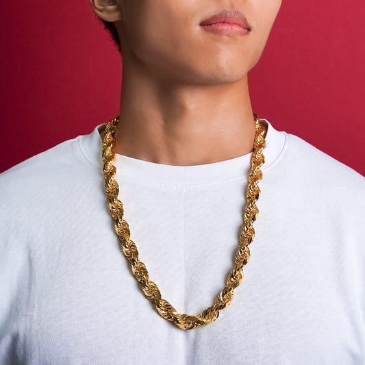 916 Gold 65cm Solid Rope Chain [600.80GM--12.89mm] - READY STOCK