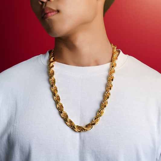 916 Gold 65cm Solid Rope Chain [600.80GM--12.89mm] - READY STOCK