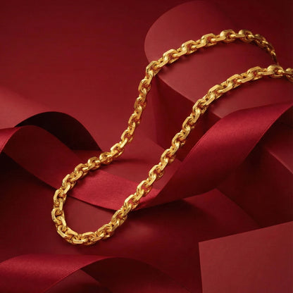 916 Gold 70cm Solid Wanzi Chain (500GM)- PREORDER
