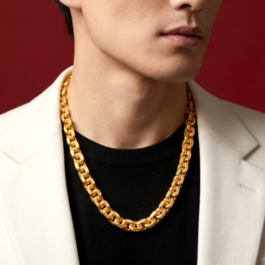 916 Gold 70cm Solid Wanzi Chain (500GM)- PREORDER
