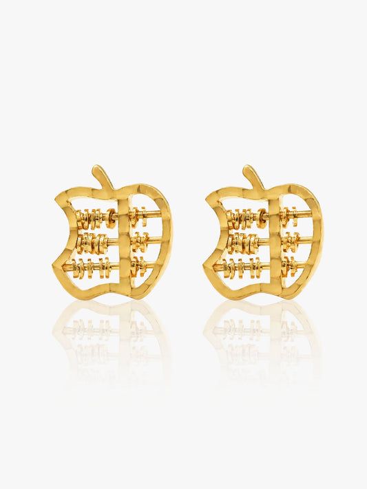 916 Gold Abacus Apple Earstuds