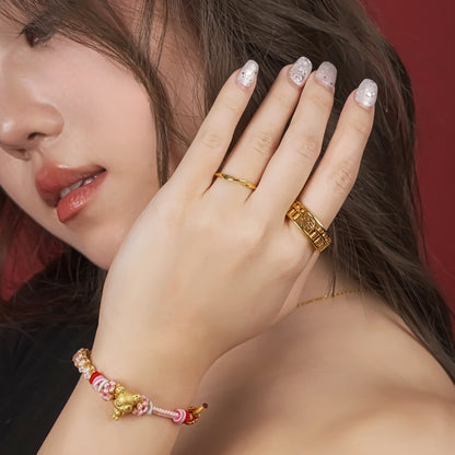 916 Gold Abacus 福 Ring