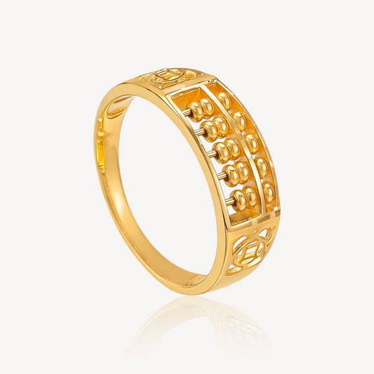 916 Gold Abacus with Coin Ring - Top Gold Shop Gold Jewellery in singapore