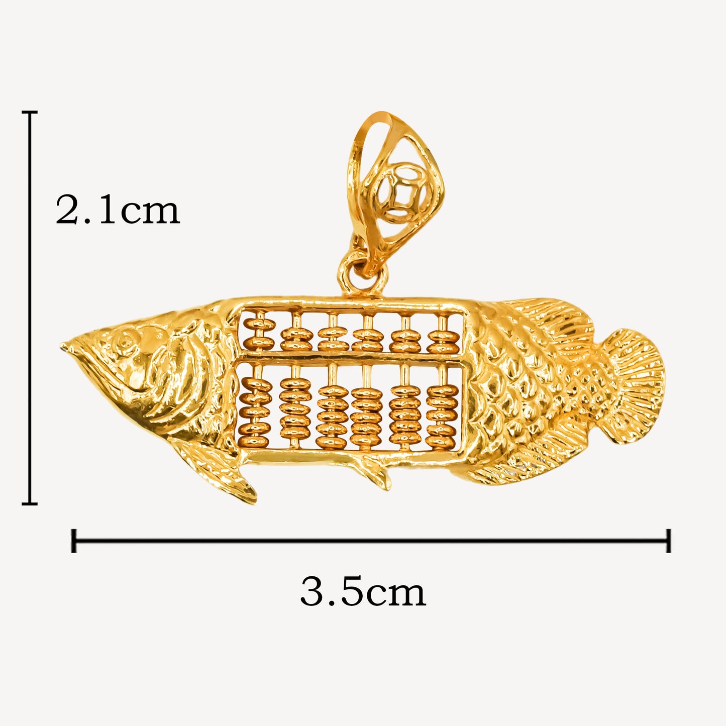 916 Gold Arowana Abacus Pendant