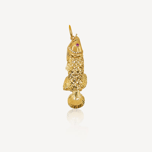 916 Gold Fish Pendant