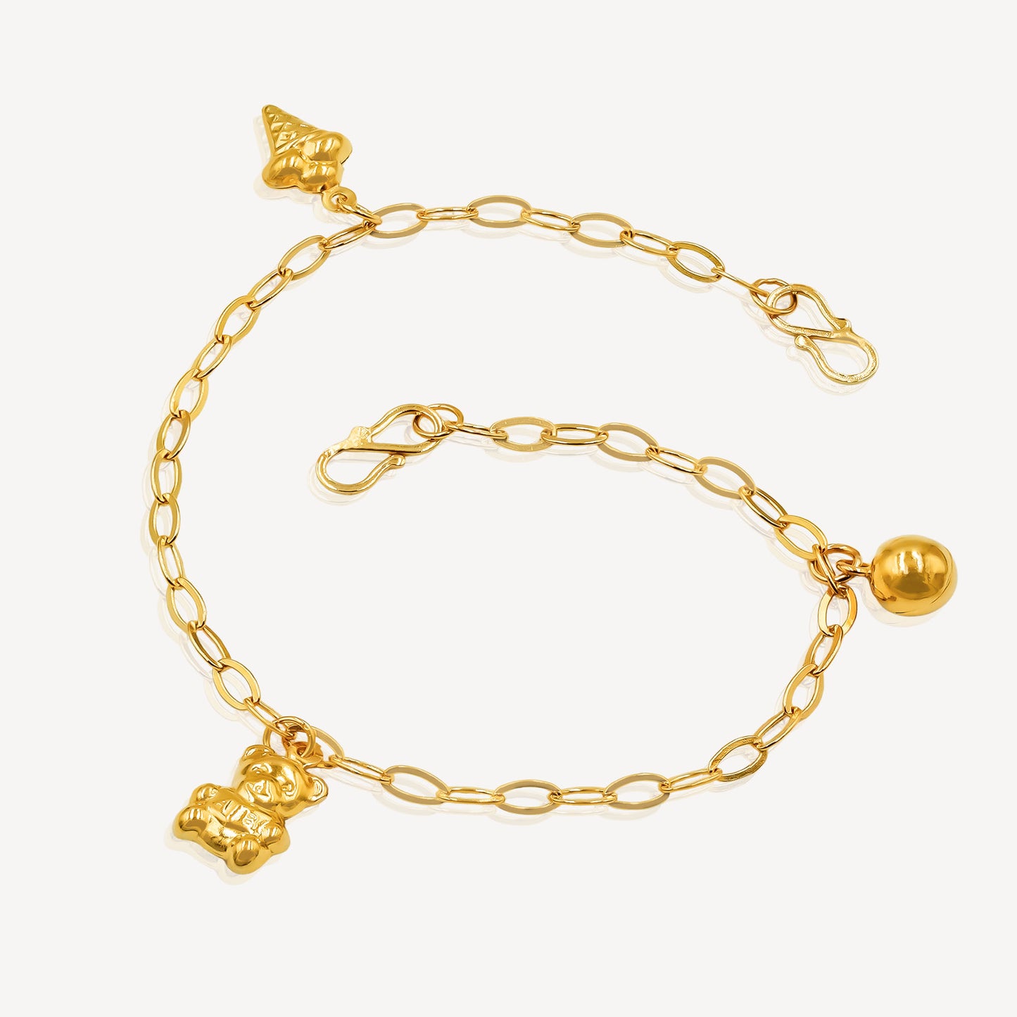 916 Gold Baby Anklet (Ice Cream, Bear, Ball)