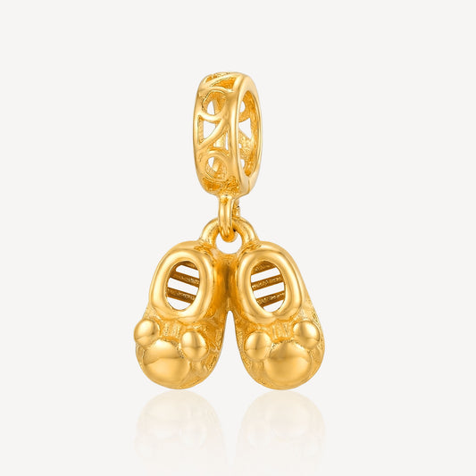 916 Gold Baby Shoes Charm