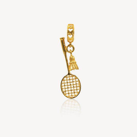 916 Gold Badminton Charm