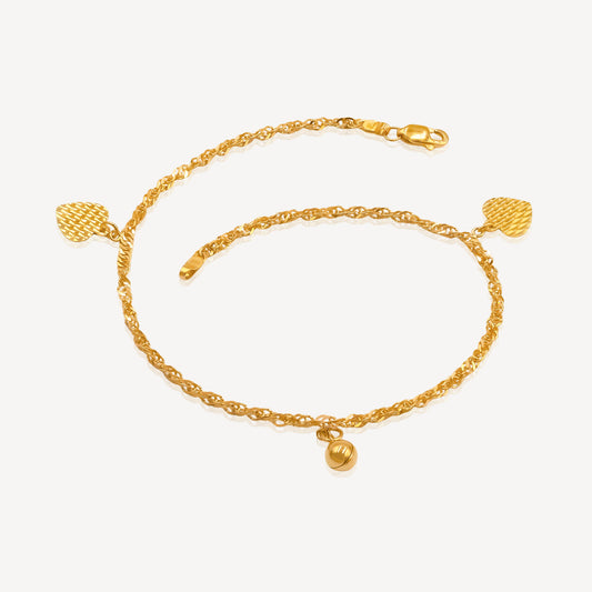 916 Gold Ball & Love Anklet