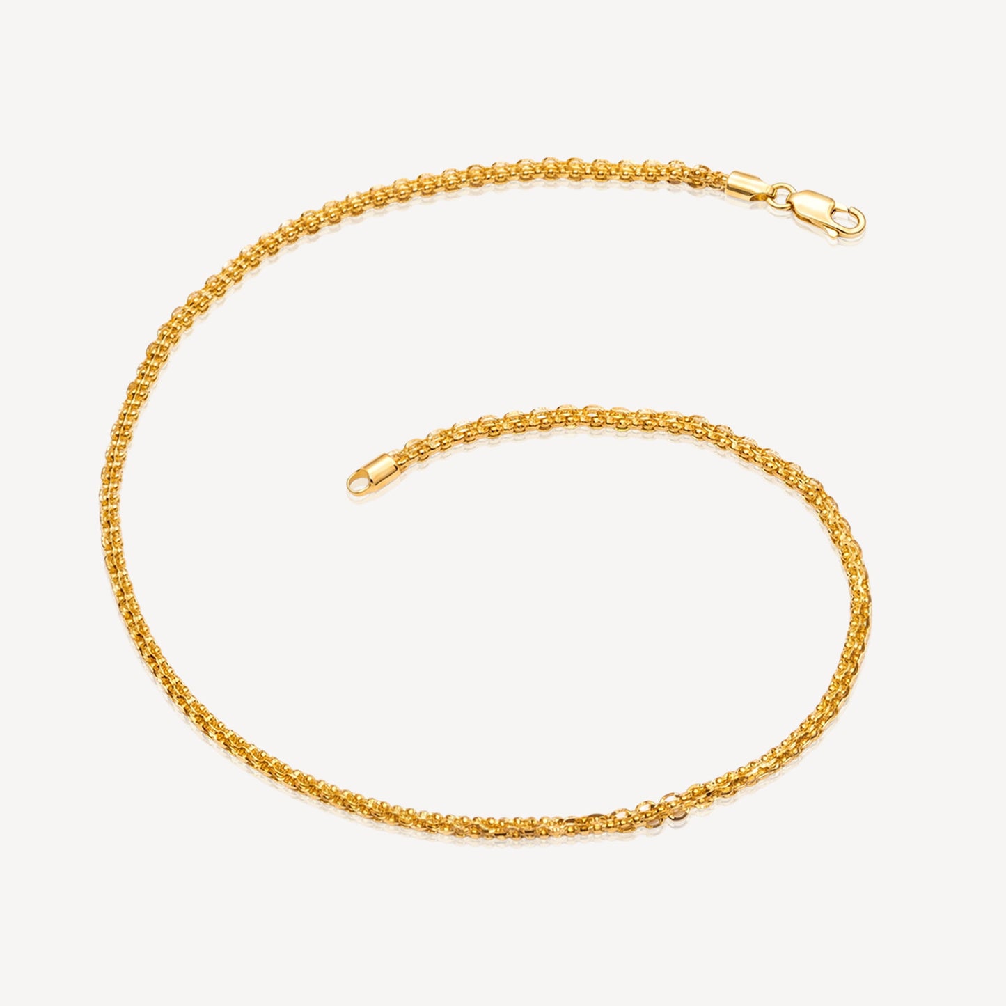 916 Gold Beaded Anklet