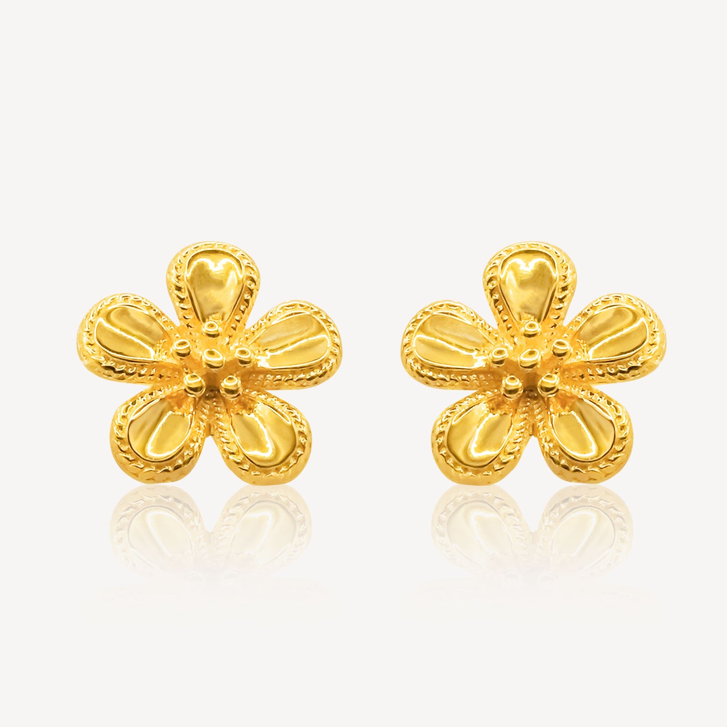 916 Gold Flower Earring