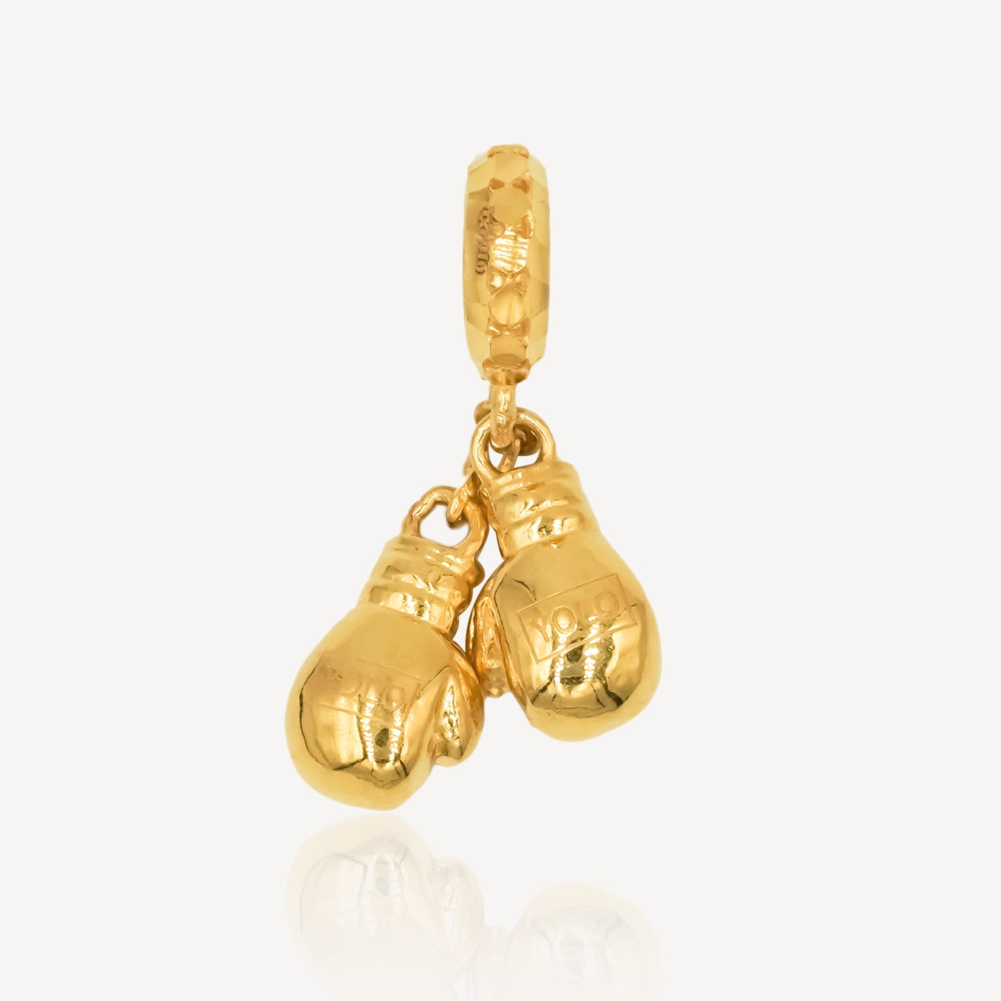 916 Gold Boxing Glove Charm