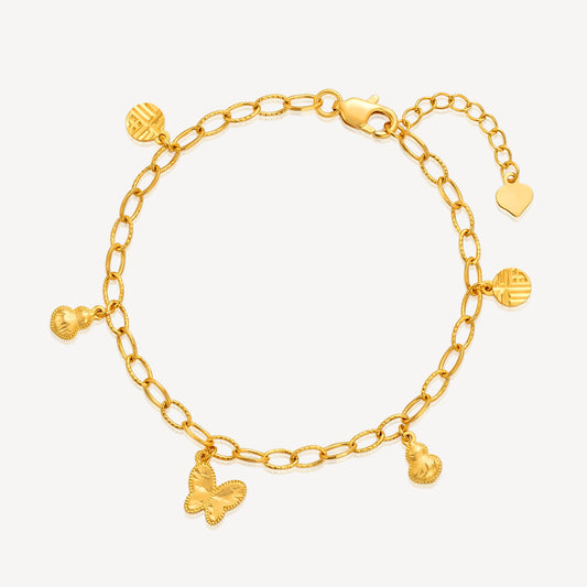 916 Gold Butterfly,Hulu,Fu Link Bracelet