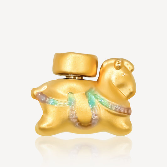 999 Gold Spinning Coin Horse Charm(Blue,Purple)