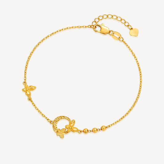 916 Gold Circle Butterfly Bracelet