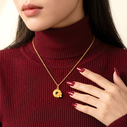 916 Gold Circle Flower Necklace
