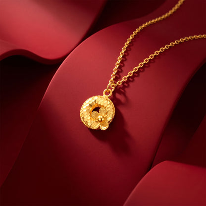 916 Gold Circle Flower Necklace