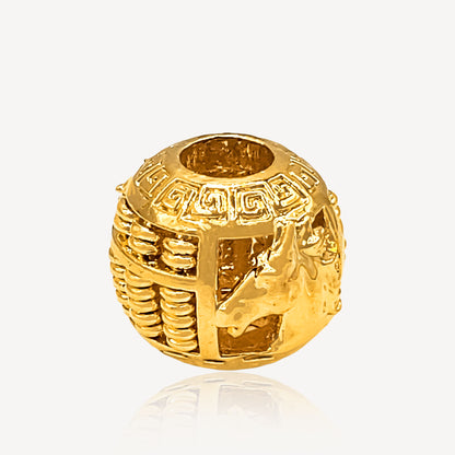 916 Gold Circle Horse Dragon Charm